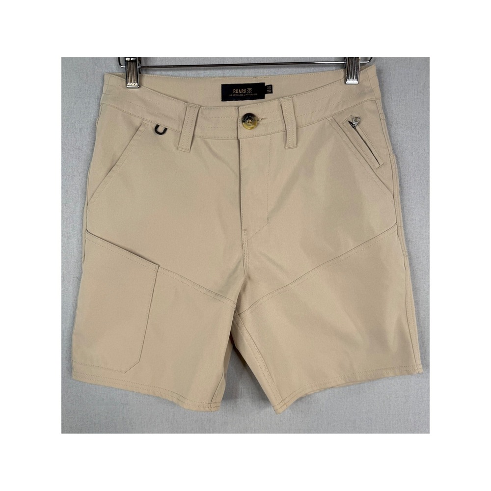 Roark Long Road Shorts Mens 28 Tan Hiking Adventure Outdoor Utility Gorpcore